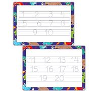 Reusable Number Formation Worksheets for Kids - Numbers 1-20 Tracing Practice Mats | Double-Sided Writing Sheets - Dragons Theme | Early Educational Gift for Kids
