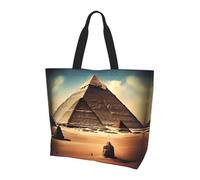 Reusable One Shoulder Shopping Bag, Dreaming of the Pyramids of Khufu Women One Shoulder Casual Tote Bag, Multipurpose Large Shopping Bag