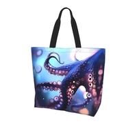 Reusable One Shoulder Shopping Bag, octopuses Women One Shoulder Casual Tote Bag, Multipurpose Large Shopping Bag