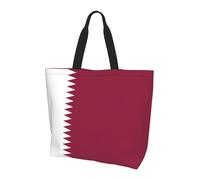 Reusable One Shoulder Shopping Bag, Qatar flag Women One Shoulder Casual Tote Bag, Multipurpose Large Shopping Bag