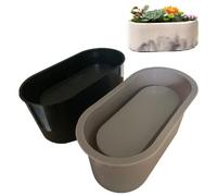 Reusable Oval Silicone Planter Mold, Oval Shape Planter Pot, Silicone Model for Concrete Flower Pots, DIY Succulent Plant Cement, Candle Jar Mold