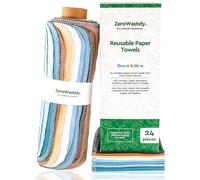 Reusable Paper Towels - Value Pack of 24 Paperless Paper Towels! - 100% Cotton, Super Soft, Absorbent, Washable and Made to Last