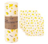 Reusable Paper Towels Washable Roll: 25Pack Cotton Cloth Paper Towels 11.8x11.8In Absorbent Soft Flannel Paperless Towels Alternative for Kitchen Reusable Napkins Zero Waste (Bee, Large)