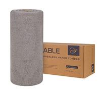 Reusable Paper Towels Washable Roll: 50Pack Paperless Paper Towels Tear Away 12x12In Absorbent Cloth Towels Reusable Washable for Kitchen Zero Waste (Gray)