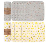 Reusable Paper Towels Washable Roll: 50Packs Cotton Paperless Towels Flannel Cloth 11.8x11.8In Absorbent Soft Washable Paper Alternative for Kitchen Zero Waste