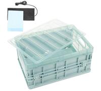 Reusable Parrot Egg Incubator with Heating Mat Portable Plastic Brooder Box for Hatching Birds Chicks Ducklings and Puppies Clean Warmth Preservation Hatchery for Poultry