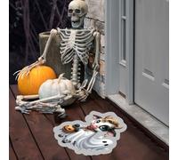 Reusable Party Decorations Halloween Halloween Spoboooky Doormat Welcome To Our Funny Home Door Mat Cute Bedroom Bathroom Doormat Reusable Decorations (White, 60cm)