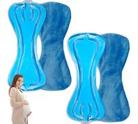 Reusable Perineal Cooling Pad for Postpartum,Gel Pregnant Ice Pack for Postpartum Soothing Relief, Hot Cold Packs for Women After Pregnancy(2 Pcs+3 Washable Sleeves/10X2.4in) (Blue)