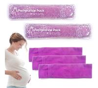 Reusable Perineal Ice Packs for Postpartum & Hemorrhoid Pain Relief, Hot & Cold Pack for Women After Pregnancy, 2 Ice Pack and 3 Cover (New Purple)