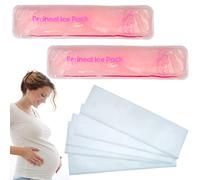 Reusable Perineal Ice Packs for Postpartum & Hemorrhoid Pain Relief, hot & Cold Pack for Women After Pregnancy, 2 Ice Pack and 3 Cover. (Pink＆Non-Woven Cover)