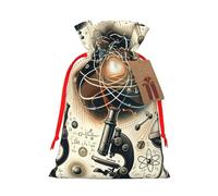 Reusable Physical-Concepts-Equipments Burlap Drawstring Xmas Present Bags, Rustic Gift Wrap Bags For Holiday Party And Xmas Presents