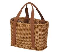 Reusable Picnic Basket, Wicker Style Shopping Tote, Handwoven Design