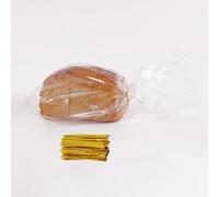 Reusable Plastic Bread Bags for Homemade Bread - Clear Bags with Twist Ties - Airtight, Moisture-Free Storage - Ideal for Loaf, Sandwich & Artisan Bread - For Home Bakers & Bakery Owners (50)
