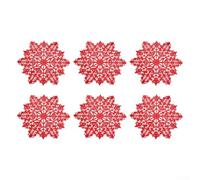 Reusable Plastic Christmas Table Mats 38cm Silver(Red)