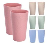 Reusable Plastic Cups 8Pcs 320ml Plastic Beakers Unbreakable Plastic Drinking Cups Tumblers Set for Children Kids Picnic Travel Camping Coffee Tea Water Beer Milk Juice (4 Colors)