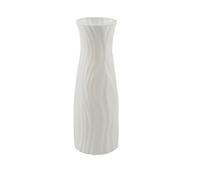 Reusable Plastic Flower Vase Imitation Ceramic Decorative Container for Flower Arrangements, 7x20.2cm Living Room Home Decor(White)