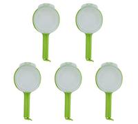 Reusable Plastic Food Sealing Clips with Pour Spouts Large Diameter Nozzle for Snacks Chips Nuts Kitchen Storage Office Travel Essential Green 5PCS 13x4.5cm