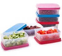 Reusable Plastic Food Storage Containers - Stackable Airtight Food Containers for Snacks, Picnics, Food Prep, Picnics and More - Set of 6-5oz