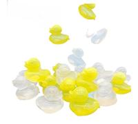 Reusable Plastic Ice Cubes Colorful Refreezable Ice Cubes 24 Pack for drinks, Whiskey, Vodka or Coffee, Washable Non-Melting Ice Cubes Non-Diluting (Yellow and white duck)