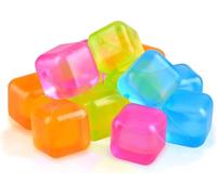 Reusable Plastic Ice Cubes - Pack of 20 Assorted Colors | BPA Free, No Diluting Drinks | Eco-Friendly and Reusable for Whiskey, Cocktails, Soft Drinks and More (Colors)