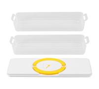 Reusable Plastic Refrigerator Storage Box with Deep Shape round Edges, Food Storage Container for Freezer Use, Odour Avoiding and Safe to Touch, for Fridge Organisation