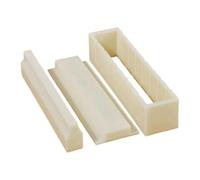 Reusable Plastic Sushi Maker Equipment Kit，Round Square Heart-Shaped Kimbap Sushi Rolls Mould(Square)