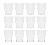 Argon Tableware Reusable Plastic Glasses - 260ml - Pack of 12 - Tumbler Glasses - Clear Cocktail Champagne Fizz Cola Tumbler Drinking Cups for Garden, Parties, Weddings, BBQ and Picnic