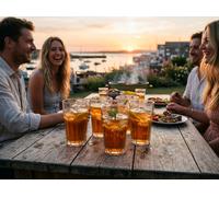 Argon Tableware Reusable Plastic Glasses - 260ml - Pack of 6 - Tumbler Glasses - Clear Cocktail Champagne Fizz Cola Tumbler Drinking Cups for Garden, Parties, Weddings, BBQ and Picnic