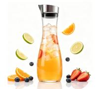 Reusable Plastic Water Carafe Pitcher, Acrylic Jars for Drinks Acrylic Pitcher Clear Beverage Carafe Plastic Carafe for Iced Tea