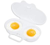 Reusable Poached Egg Maker Microwave Egg Cooker, Double Cups Egg Boiler Breakfast Cookware for Kitchen Gadgets (1 Pcs)