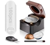 Reusable Pods Vertuo Refill Kit for Nespresso, Upgraded Refllable Capsules Holder with 100 Coffee Foil Seals Lids Effortless Press-to-Seal Design, Fits Vertuoline Next Plus, 1.35oz-18oz