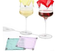 Reusable Polyester Wine Glass Covers 4 Pack Square Dustproof Lids For Outdoor Picnic Camping Garden Party Multicolor 10x10cm Protection Against Insects And Dust For Easy Clean Long Lasting Fabric Set