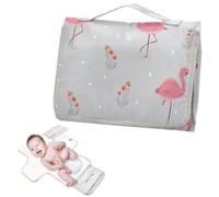 Reusable Portable Changing pad with Tissue Pocket Funny Alaskan Flamingo Pink and Gray Waterproof Changing pad with Built-in Pillow cambiadores de pa?ales para Bebes