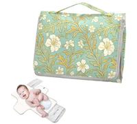 Reusable Portable Changing pad with Tissue Pocket Retro Pear Blossom William Morris Blue Waterproof Changing pad for Baby with Built-in Pillow cambiadores de pa?ales para Bebes