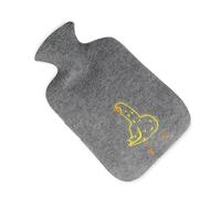 Reusable Portable Hot Water Bottle, Thickened Material for Pain Relief, Includes Removable Cute Cover(Gray,Medium)