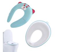 Reusable Potty Training Seat, Folding Children's Water Reducer, Potty Training Seat, Portable Toilet Adapter, Boys and Girls for Independent Training in the Bathroom, Blue, 2 Pieces