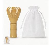 Reusable PP Resin Matcha Whisk, Japanese Tradition Matcha Accessories, Matcha Whisks, Suitable for The Tea Ceremony（Yellow）
