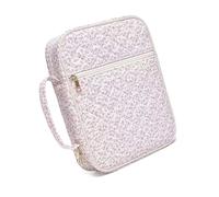 Reusable Quilted Book Bag Organizers with Zippered Pockets for Churches Travel Study Essentials & Women's Accessories Portable Prayer Book Travel Case, A