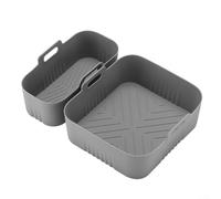Reusable Rectangle Silicone Liners for NA350 Air Fryer Double Basket Setup to Reduce Manual Scrubbing and Dishwasher Load (Gray)
