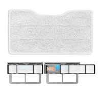 Reusable Replacement Pads Compatible with Shark Vac Pad VM252 VM251 VM200 VC205 VM250 VM200 VM200C VM190 VM250 QM250 VM190 Vacuum Mop Refills Upgraded Design of Dirt Chamber, White, 1+1+1 Pack