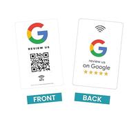 Reusable Review Tap Card for Google Reviews - 1 Review Card - QR & Tap NFC Review Card - Review Us on Google Tap Card - iPhone & Android - Boost My Reviews Card - Set Up at Home | by MESSAGENES