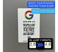 Reusable Review Tap Sticker for Google Reviews - 10-Stickers Pack - QR & Tap NFC Sticker - Review Us on Google Tap Sticker - iPhone & Android - Boost My Reviews Sticker - Set Up at Home | MESSAGENES