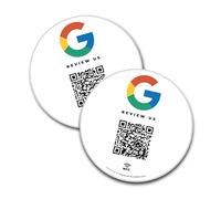 Reusable Review Tap Sticker for Google Reviews - 2-Stickers Pack - QR & Tap NFC Sticker - Review Us on Google Tap Sticker - iPhone & Android - Boost My Reviews Sticker - Set Up at Home | by MESSAGENES