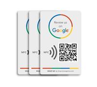 Reusable Review Tap Sticker for Google Reviews - 3-Stickers Pack - QR & Tap NFC Sticker - Review Us on Google Tap Sticker - iPhone & Android - Boost My Reviews Sticker - Set Up at Home | by MESSAGENES