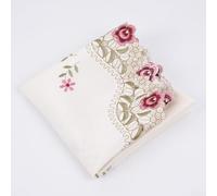 Reusable Round Tablecloth with Embroidered Pattern, Made of Polyester and Polypropylene, for Family Gatherings, Parties, Weddings, and Celebrations (85 * 85cm)