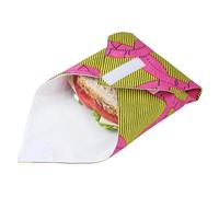 Reusable Sandwich Wrap - Washable, Leakproof, Double-Layered, Fabric, Foldable, Space Saver Sandwich Bag - Zero Waste Alternative to Cling Film, Aluminium Foil, Plastic Containers. (Pink)