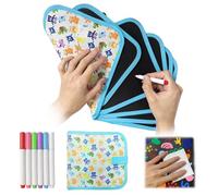 Reusable Scribble Book and Markers, Portable Drawing Board, 10 Pages for Art Creation with 6 Colored Pens and Storage Bag, Erasable Drawing Pad