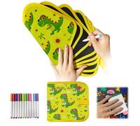 Reusable Scribble Book and Markers, Portable Drawing Board, 14 Pages for Art Creation with 12 Colored Pens and Storage Bag, Erasable Drawing Pad (Yellow-14pages)