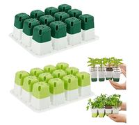Reusable Seed Starter Trays Kit with 12 Holes, Flexible Silicone Seedling Starter Trays for Starting Seeds Indoor, Plant Germination Tray for Flowers, Vegetables, Plant Lovers Gifts