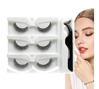 Reusable Self Adhesive Eyelashes Self Sticking 3 Pairs Waterproof No Glue